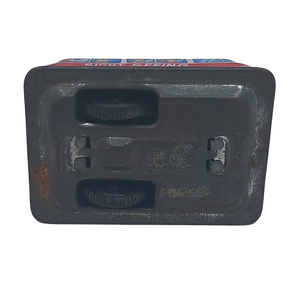Vintage Small Sight Seeing Bus Tin Litho Friction Toy - Made in Japan